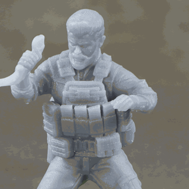 32mm Special Forces Extractor resin miniature unpainted model with tactical gear and equipment