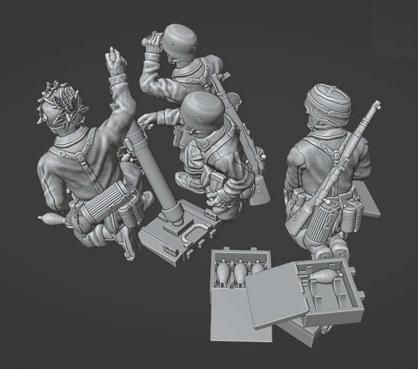 28mm WW2 German Fallschirmjager 81mm MORTAR