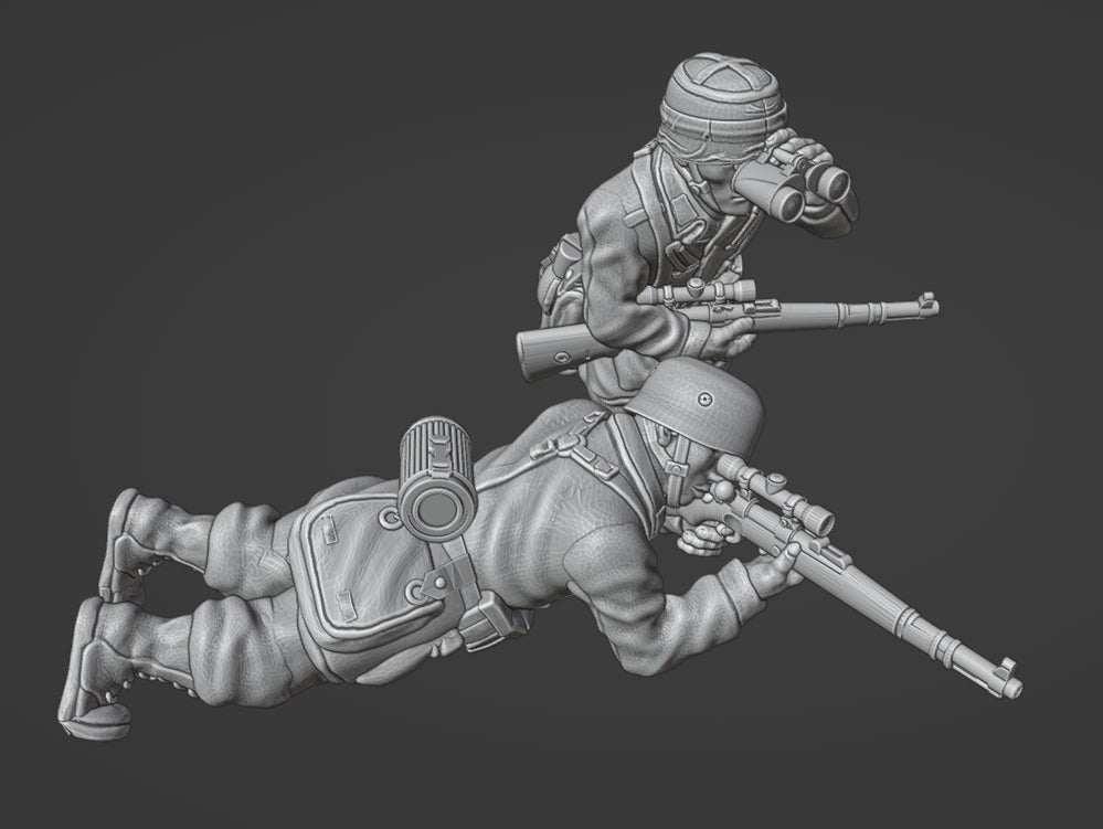 28mm WW2 German Fallschirmjager Sniper Team 2