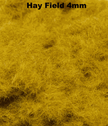 Close-up of WWScenics 4mm HayField static grass for realistic short dry grass scenic modeling