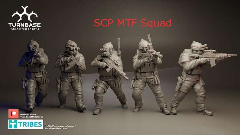 28mm Modern SCP MTF Special Forces Operators resin miniatures set of 5 unpainted wargaming figures
