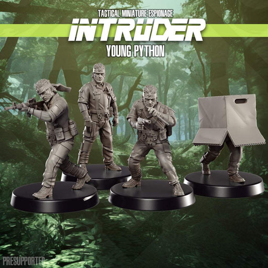 32mm Young Python tactical miniature espionage resin models set of four unpainted figures without bases