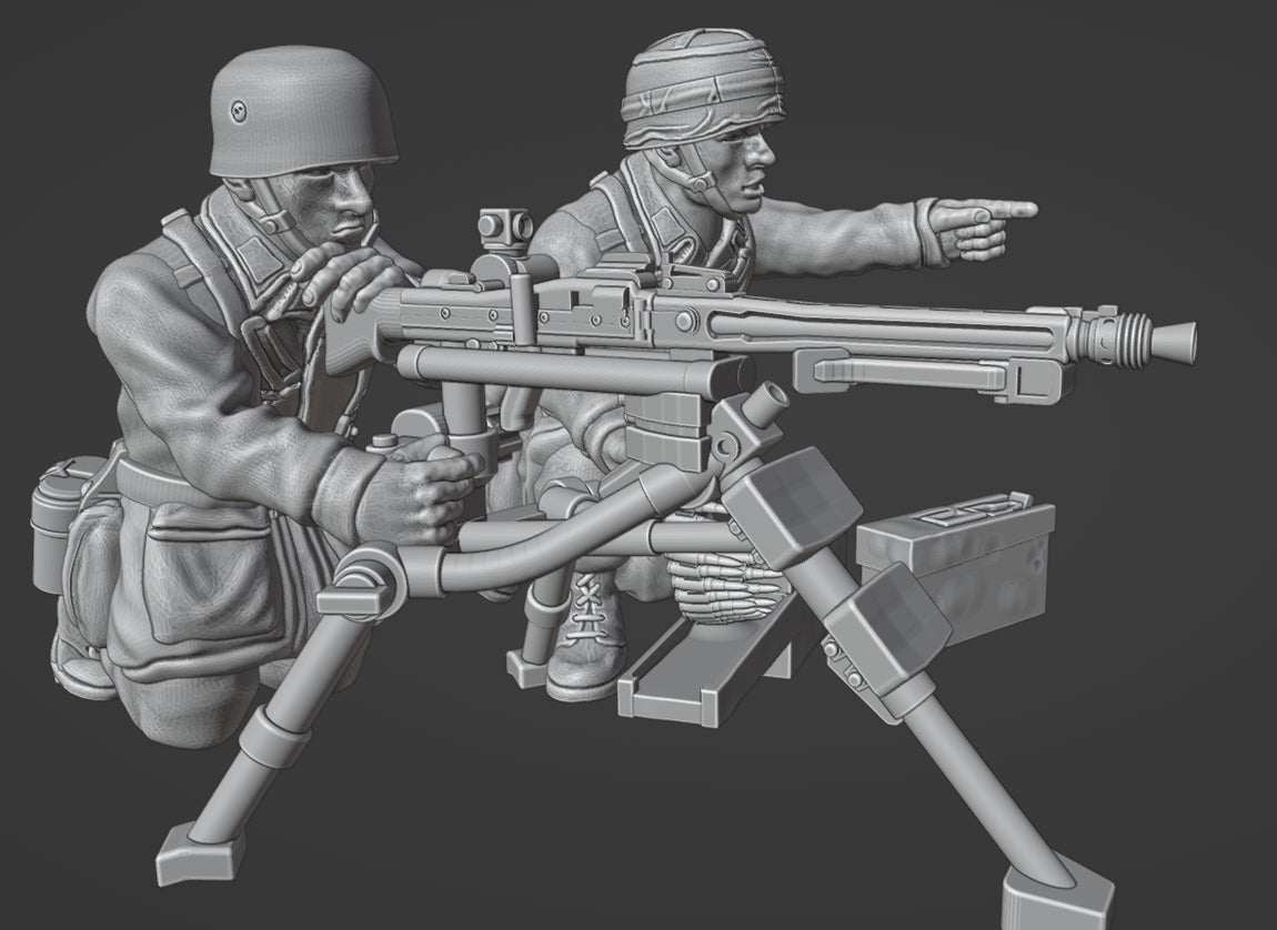 28mm WW2 German Fallschirmjager MMG MG42 tripod 1