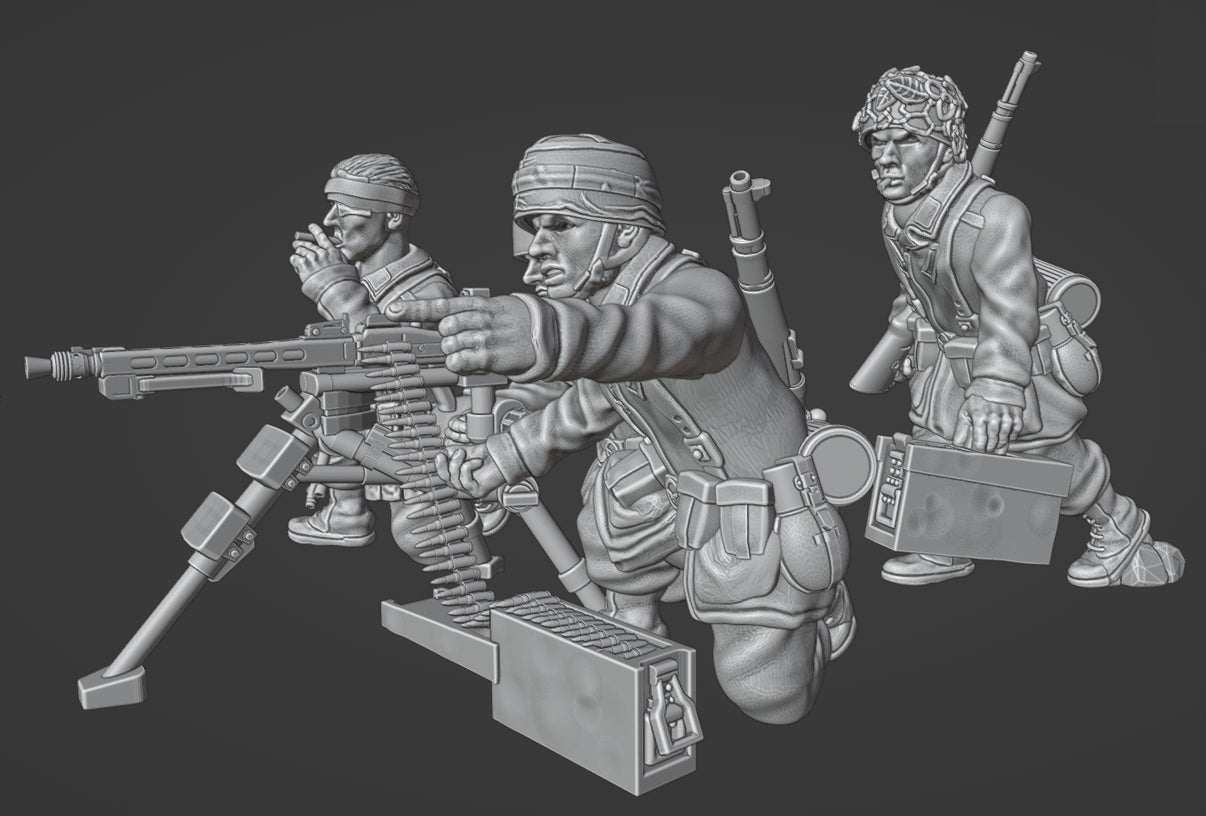 28mm WW2 German Fallschirmjager MMG MG42 tripod 1