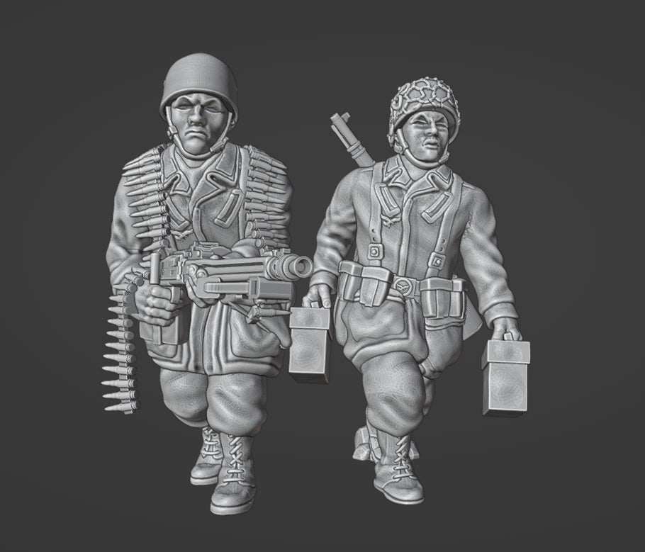 28mm German Fallschirmjager MG42 Team