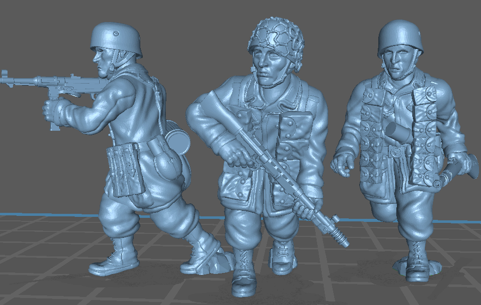 28mm WW2 German Fallschirmjager mixed weapons Team 1