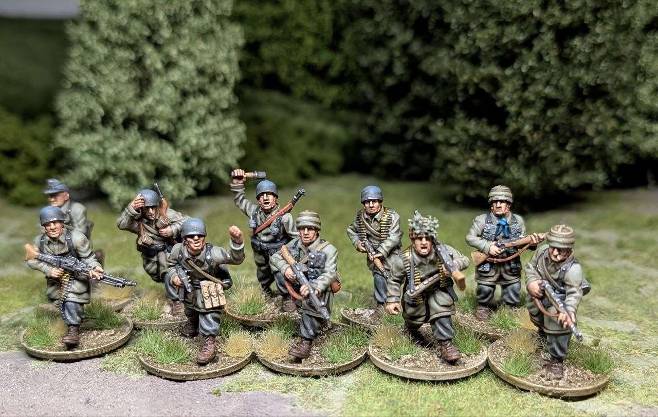 28mm WW2 German Fallschirmjager complete squad miniatures for Bolt Action games