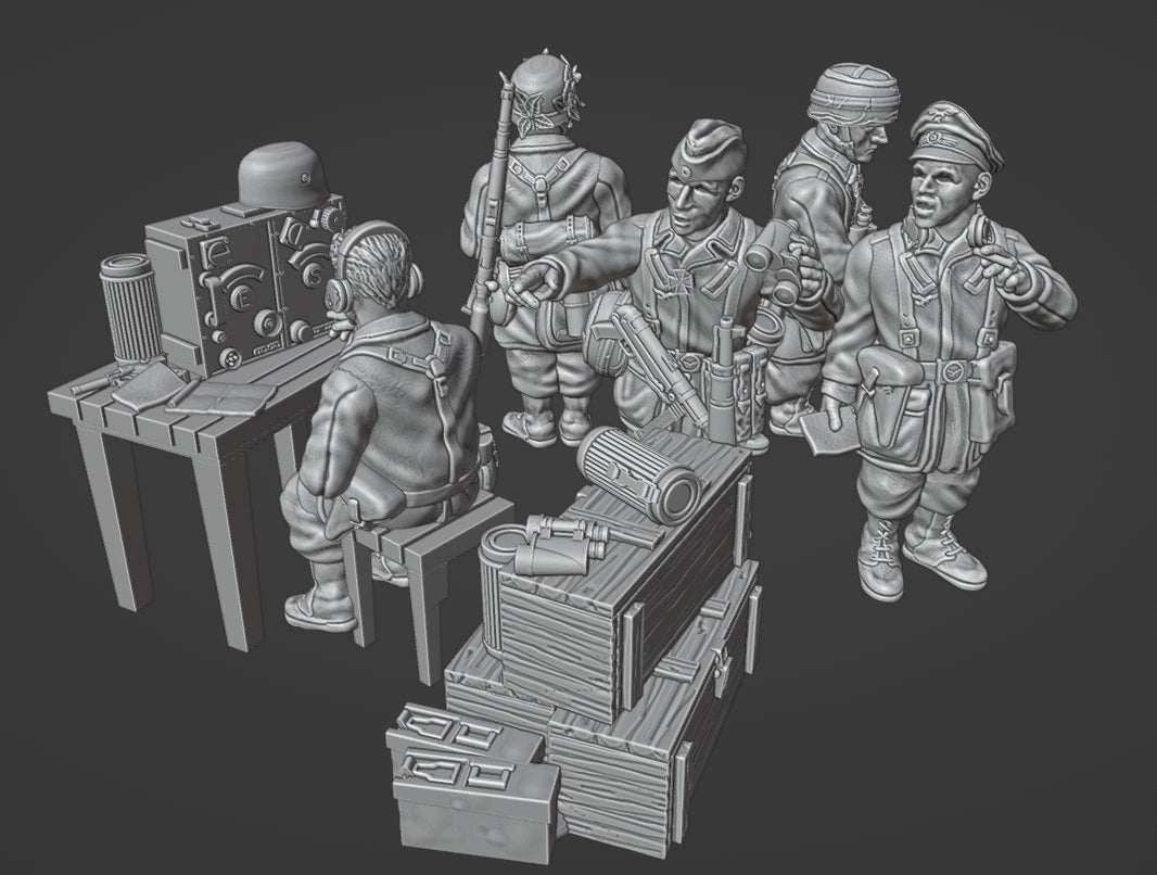 28mm German Fallschirmjager Headquarter