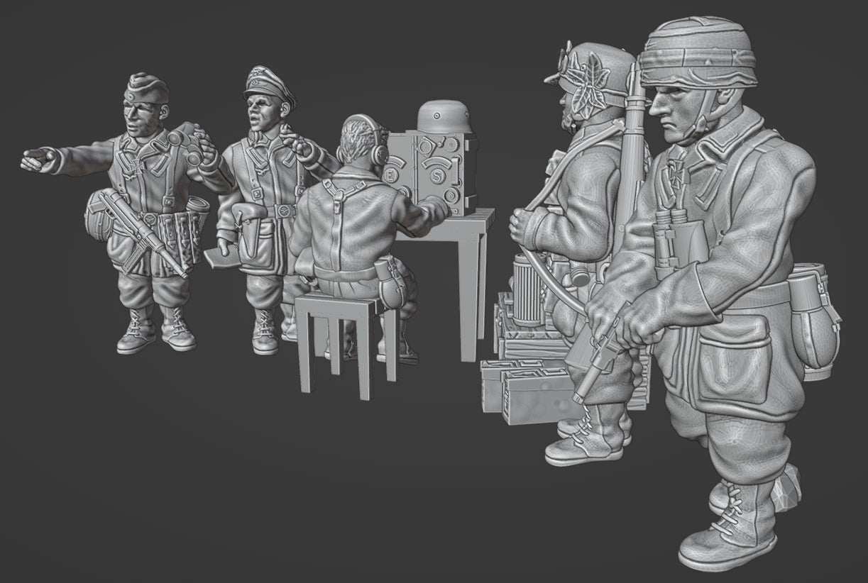 28mm German Fallschirmjager Headquarter