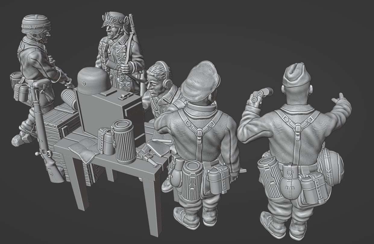 28mm German Fallschirmjager Headquarter