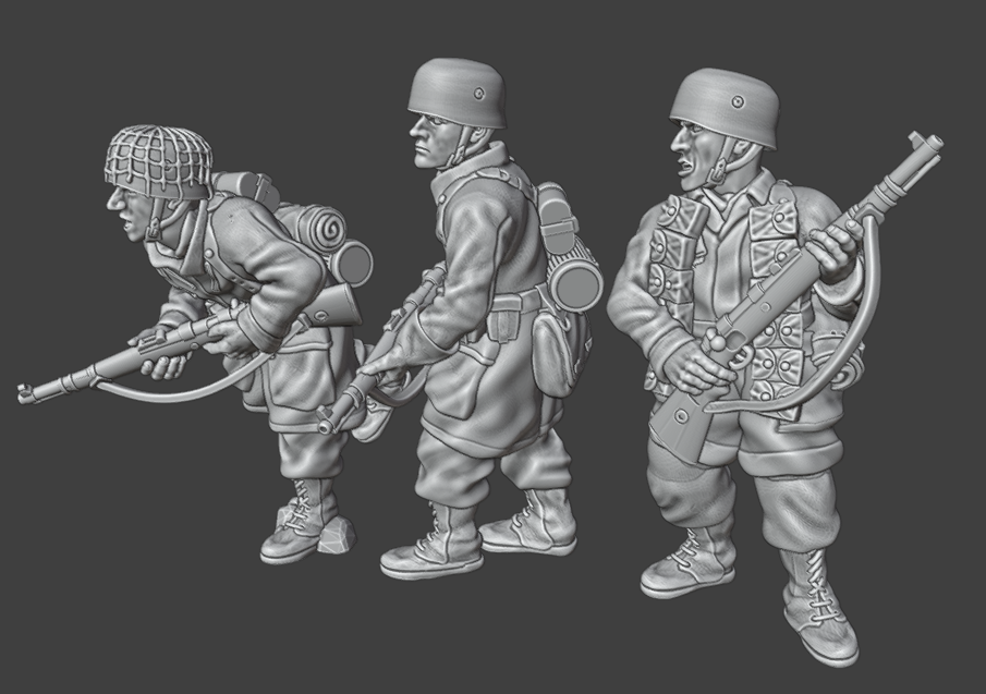 28mm WW2 German Fallschirmjager Rifle Team 4