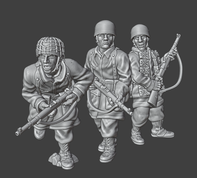 28mm WW2 German Fallschirmjager Rifle Team 4