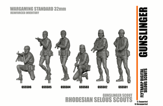 28mm Modern GUNSLINGER resin miniatures set of six Rhodesian Selous Scouts unpainted models for wargaming