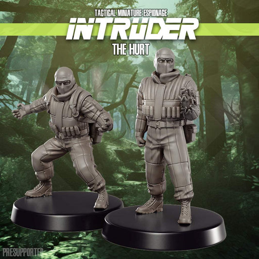 32mm printed miniatures set of two tactical espionage figures unpainted resin models with detailed outfits on round bases