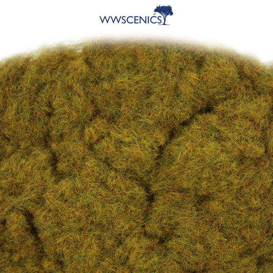 WWScenics 2mm Wild Meadow Static Grass with natural green, tan, and brown tones for realistic model scenery and wargaming terrain base layer