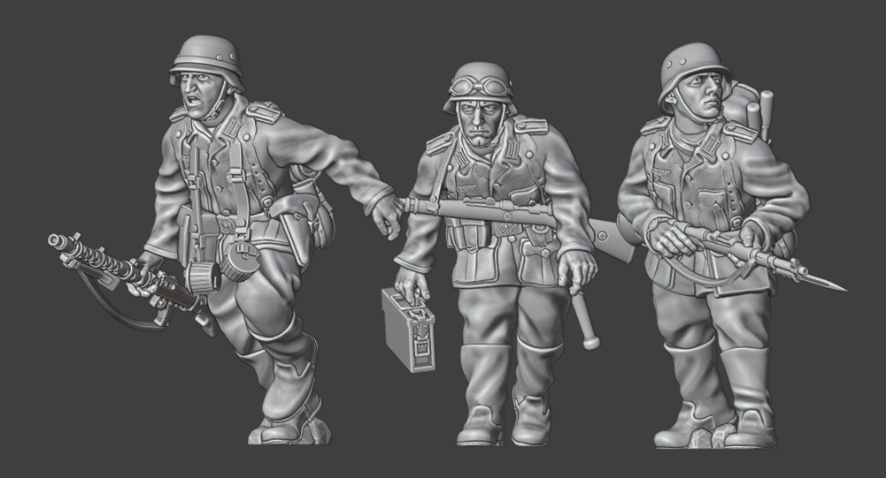 28mm WW2 German Infantry PIONNIERE Squad 3