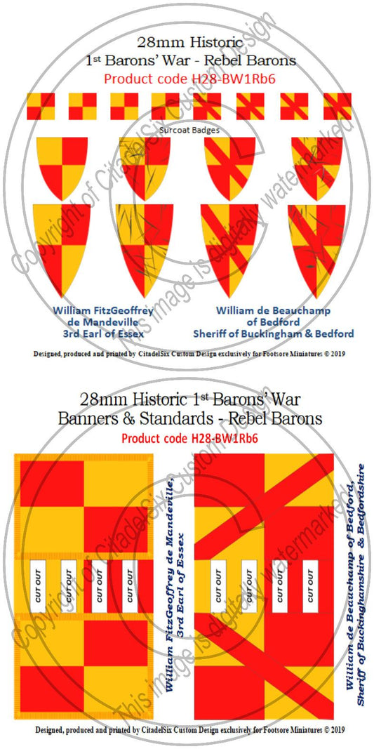 William FitzGeoffrey de Mandeville & William de Beauchamp of Bedford, Banners + Decals