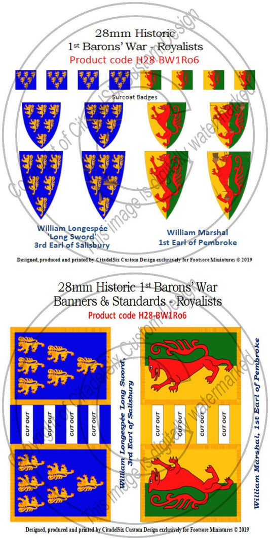 William Longespée 'Long Sword' & William Marshal, Banners + Decals