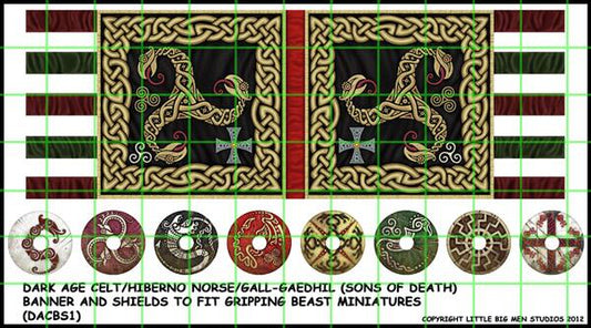 Dark Age Celt banner and shields